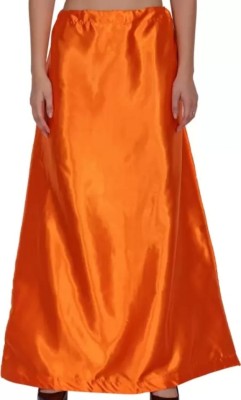 CV FASHION Orange colour satin petticoat for women Satin Blend Petticoat(XXL)