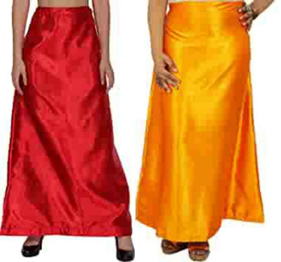 KAVYA DESIGNERS COMBO SATIN PETTICOAT ST24 Pure Satin Petticoat(Free)