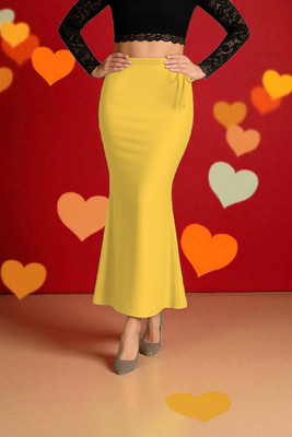 DSV ENTERPRISES Shapeware Yellow M005 Lycra Blend Petticoat(L)