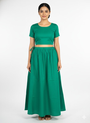 Clothes by Choice Women’s Cotton Petticoat for Saree | Comfortable Drawstring Underskirt Pure Cotton Petticoat(Free)