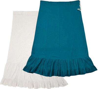 Belizzi Paridhan White & Dark Aqua Combo Pure Cotton Petticoat(XXL)
