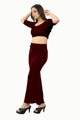 Ozberk Creation PAR.__Fish_Maroon_L_Saree Shapewear shapewear petticoat For women Lycra Blend Petticoat(L)