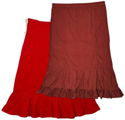 house of common Red & Burgundy Combo Pure Cotton Petticoat(XL)