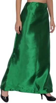 Frn Fashion Green satin petticoat Satin Blend Petticoat(XXL)