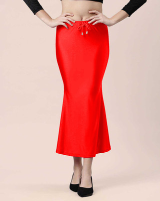DRESQUE STORE Flared(4-Way Stretch) Saree Shapewear Red Lycra Blend Petticoat(M)