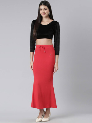 DRESQUE STORE Stylish Flare Saree Shapewear Red (XL) Lycra Blend Petticoat(XL)