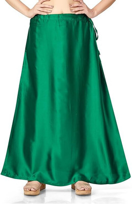 Maa Kali Emporium Pure Satin Dark Green Petticoat Pure Satin Petticoat(Free)