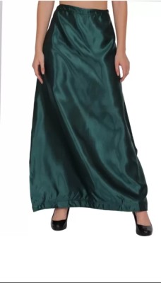 Xlm fashion Dark green satin petticoat Satin Blend Petticoat(XL)