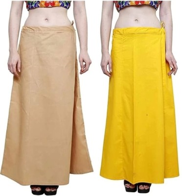 FGI FASHION Beige yellow petticoat Pure Cotton Petticoat(XXL)