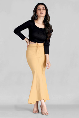 SCUBE DESIGNS Flared Saree Shapewear Petticoat Biege (S) Lycra Blend Petticoat(S)