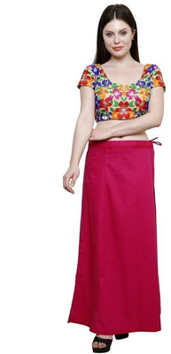 First Trend Fashions Women saree ladies inskirt readymade Rani Pink colour fast Waist 38 Pure Cotton Petticoat(Medium)