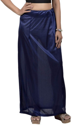 Melhors M-SP-Navy blue Satin Blend Petticoat(Free)