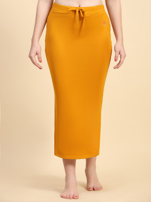 Trendmalls New.P01-Orange Lycra Blend Petticoat(L)