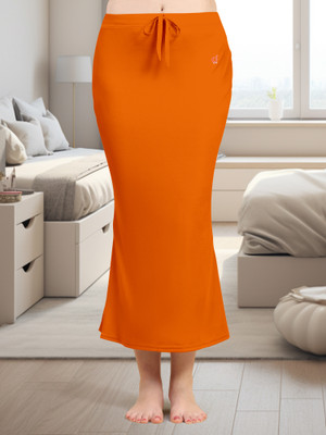 Trendmalls New.P01-DarkOrange-M Lycra Blend Petticoat(M)