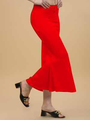 house of common SAREE SHAPWEAR FISH CUT RED S 1.3 Lycra Blend Petticoat(S)