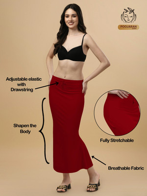 Shayonam and Shayonam Fishcut Saree Shapewear Maroon Lycra Bland Petticoat Lycra Blend Petticoat(3XL)