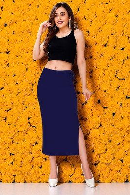 DSV ENTERPRISES Shapeware Navy MT021 Lycra Blend Petticoat(XS)