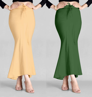 HOC 121-BEIGE-COMBO-PTCT-GREEN-BEIGE-2XL Lycra Blend Petticoat(XXL)