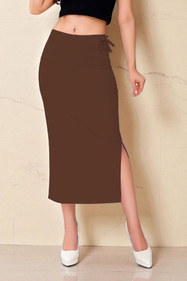 DSV ENTERPRISES Shapeware - Brown M0038 Lycra Blend Petticoat(L)