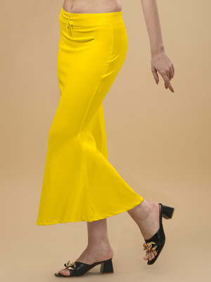 house of common SAREE SHAPWEAR FISH CUT YELLOW L 1.4 Lycra Blend Petticoat(L)