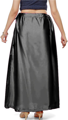 SPRY WORLD Grey Dark Pure Satin Petticoat(Free)