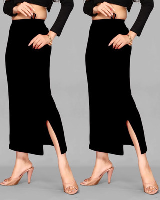 DRESQUE STORE Slim Saree shapewear Combo Black & Black (M) Lycra Blend Petticoat(M)