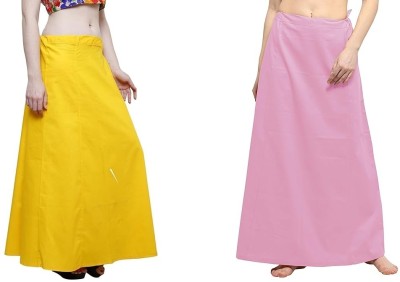 JTGEnteprises Combo Of 2 Light Pink and Dark Yellow Stylish Medium SIZE Special Interlocking Pure Cotton Petticoat(Medium)