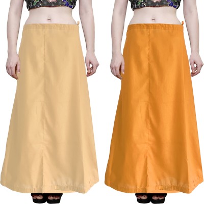 sadaf creation golden yellow+badami pettiocat 2 pcs Pure Cotton Petticoat(Free)