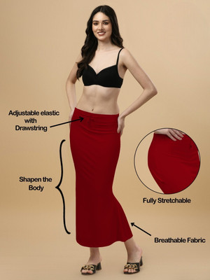house of common SAREE SHAPWEAR FISH CUT MARON S 1.1 Lycra Blend Petticoat(S)