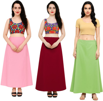 IGNOTO FKK_3PTCT-BB.PNK_MRN_PISTA Cotton Blend Petticoat(Free)