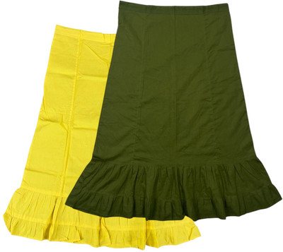 house of common Lime & Olive Green Combo Pure Cotton Petticoat(XXL)