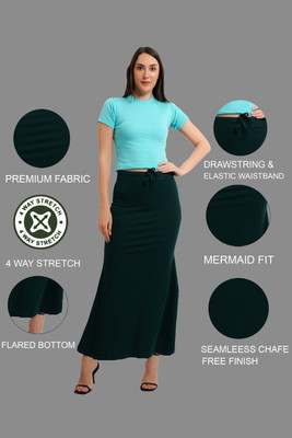 FABVIO PLUS PETI-DGRN Lycra Blend Petticoat(L)