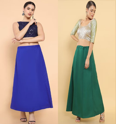 Lootnixx SP_ Green+Blue petticoat Combo For women S Pure Cotton Petticoat(S)
