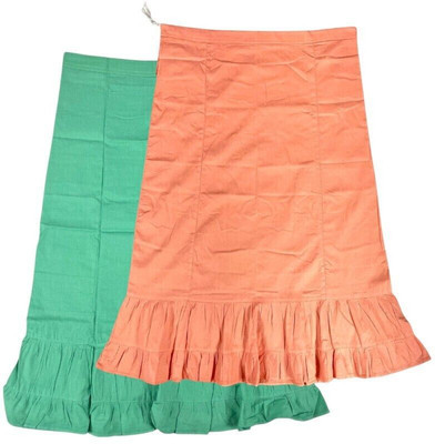 Belizs Medium Spring Green & Peachy Pink Combo Pure Cotton Petticoat(XL)