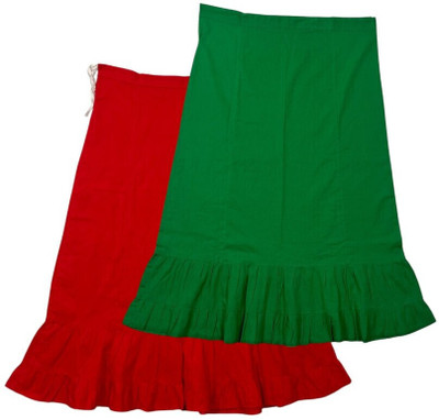 Belizs Red & Dark Spring Green Combo Pure Cotton Petticoat(XXL)