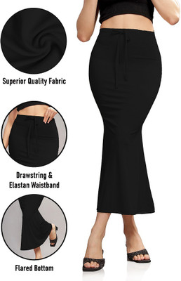 Veehaus SHAPER BLACK PETTCOAT SAREE SHAPWEAR Lycra Blend Petticoat(XL)