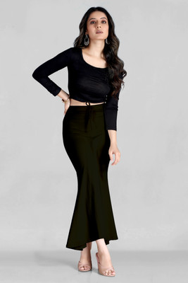 SCUBE DESIGNS Flared Saree Shapewear Petticoat Black (S) Lycra Blend Petticoat(S)