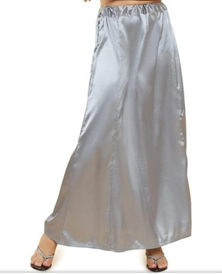FIJ faishion Grey satin petticoat Satin Blend Petticoat(Free)
