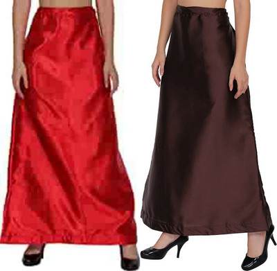KAVYA DESIGNERS COMBO SATIN PETTICOAT ST15 Pure Satin Petticoat(Free)