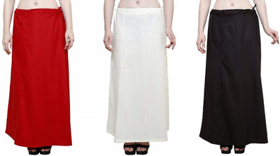 Queen Style 7 Part - Red-Cream-Black (Pack of 3) Pure Cotton Petticoat(XL)