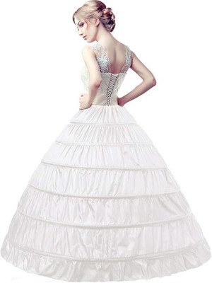 KCM FASHION 6-RING A WHITE Polyester Petticoat(3XL)