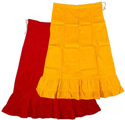 Belizzi Paridhan Red & Chrome Yellow Combo Pure Cotton Petticoat(XL)