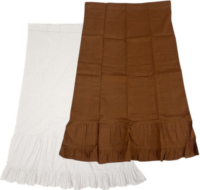 Belizzi Paridhan White & Otter Brown Combo Pure Cotton Petticoat(XXL)