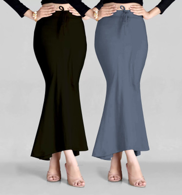 Spangel Fashion Peticoat Blk+Grey Lycra Blend Petticoat(S)