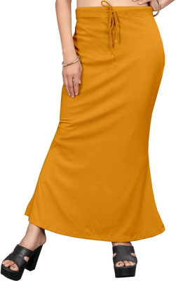 inch pinch L-MUSTARD SAREE-SHAPER Lycra Blend Petticoat(L)