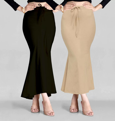 Flybird Fashion Chiku+Blk Peticote Lycra Blend Petticoat(M)