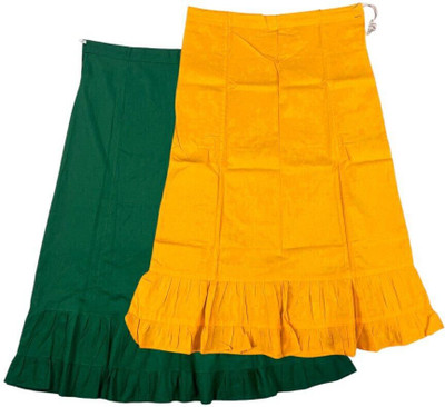 house of common Green & Chrome Yellow Combo Pure Cotton Petticoat(XXL)