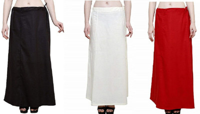 Queen Style 8 Part-Black-Cream-Red (Pack of 3) Pure Cotton Petticoat(Free)