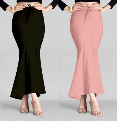 ALYNE COMBO-FISHTAIL-PEACH-BLACK Lycra Blend Petticoat(L)