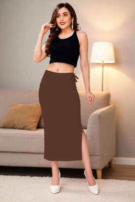 DSV ENTERPRISES Shapeware - Brown MT0019 Lycra Blend Petticoat(XS)